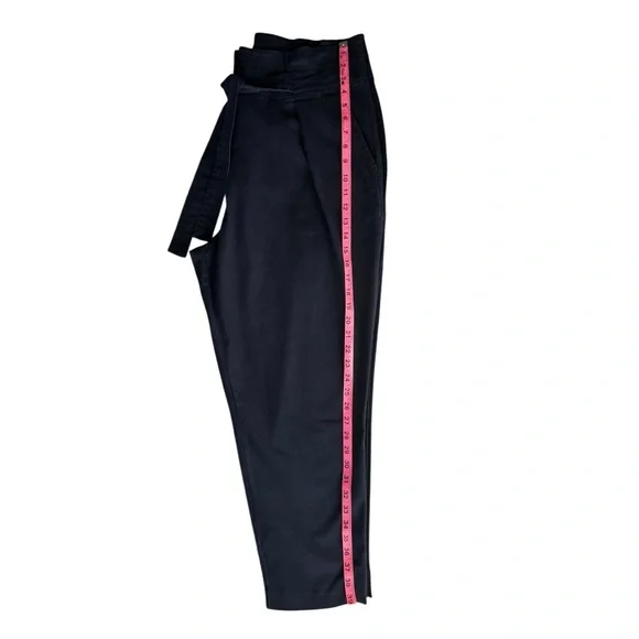 🖤 DKNY Black Belted High-Waisted Tapered Pants – Size 14 - Picture 8 of 10